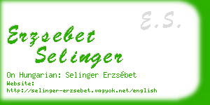 erzsebet selinger business card