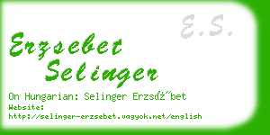 erzsebet selinger business card